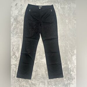 Vanilla Trouser Pants Women’s 40 N Becky Black Leopard Animal High Rise Italian
